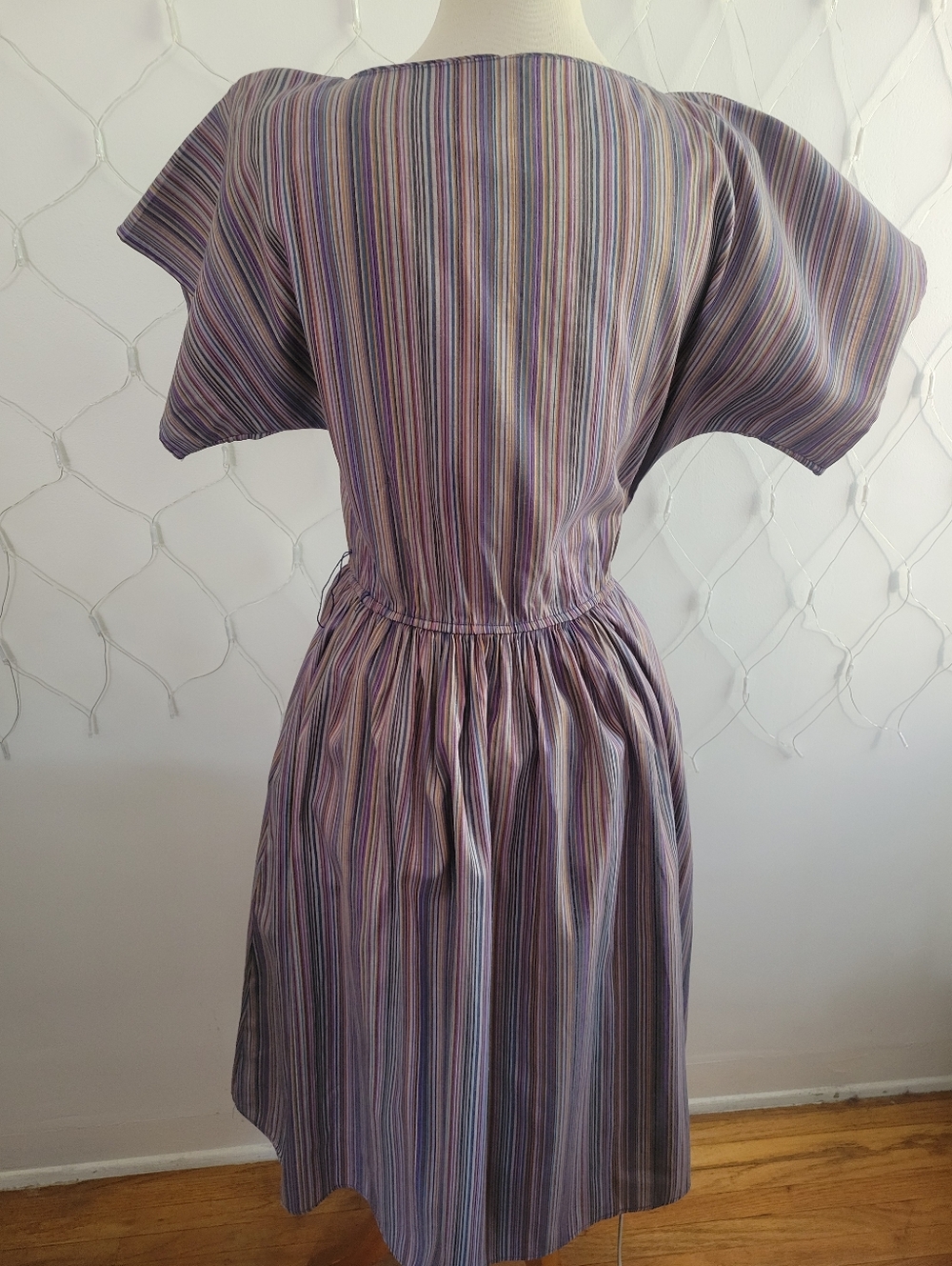 Rare Vintage Prairie Dress by Young Edwardian • Elastic Waist • Striped • Sz 3/4 - Picture 5 of 7